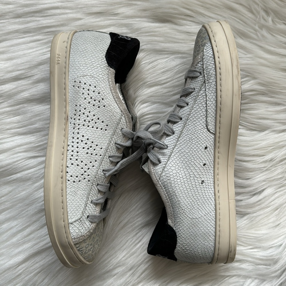P448 Low Top White Leather Sneakers Size EU35/US5 - Picture 4 of 12